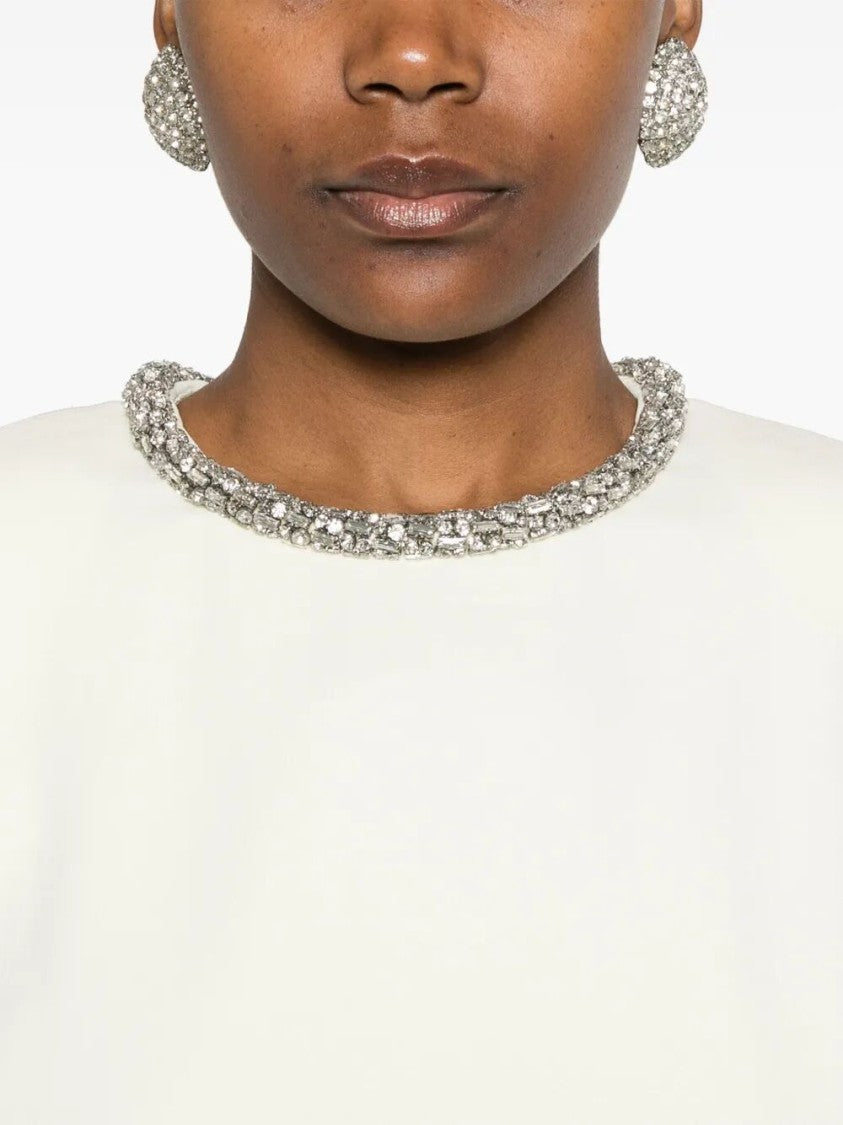 Roland Mouret Cape Sleeve Embellished Cady Mini Dress