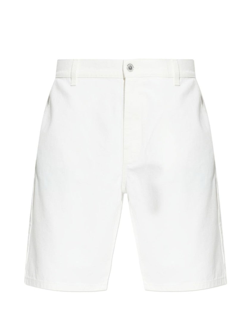 Balmain White Denim Buttoned Front Shorts