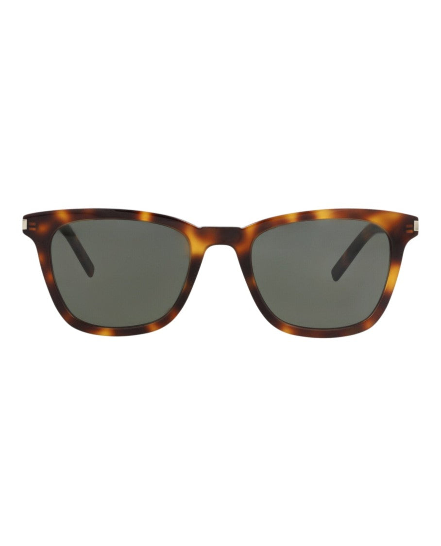 Saint Laurent Tortoiseshell Square-Frame Sunglasses In Recycled Acetate