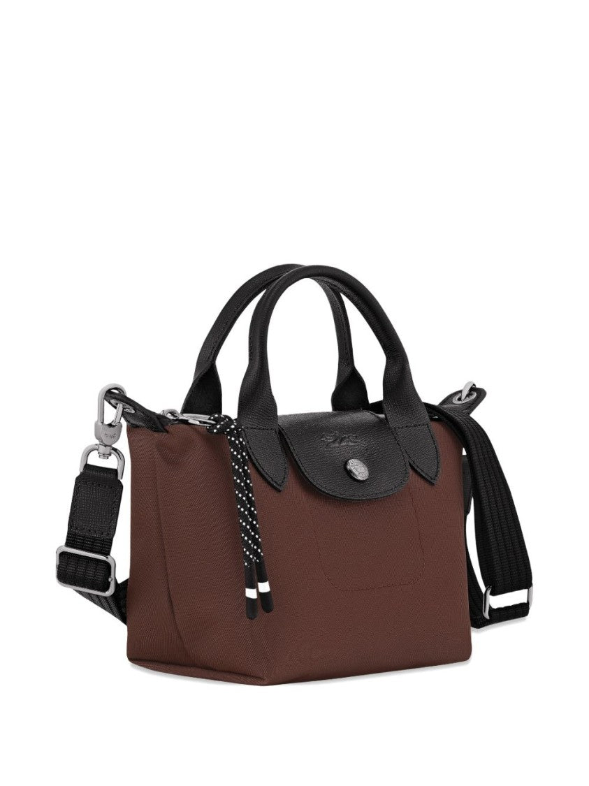 Longchamp Brown Cowhide Trimmed Polyamide Tote Bag