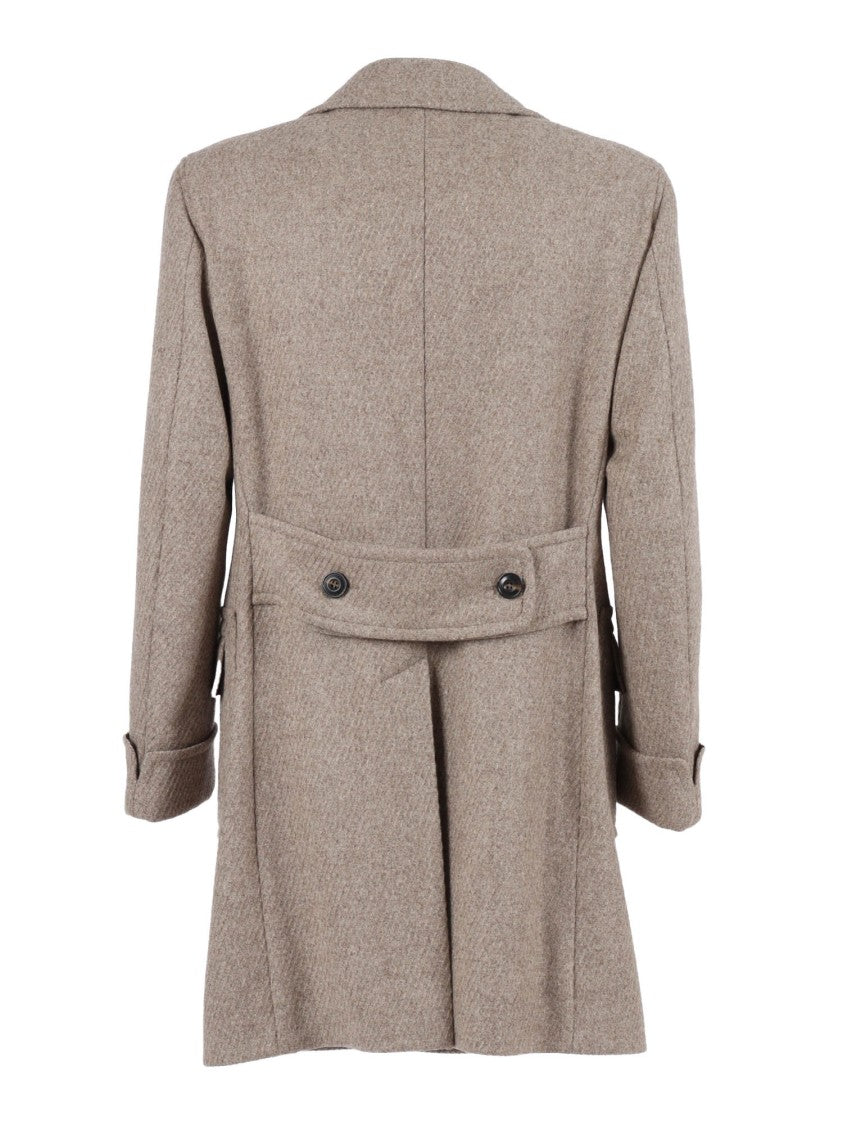 Brando-Lubiam Tailored Double-Breasted Coat In Textured Wool-Cashmere Blend