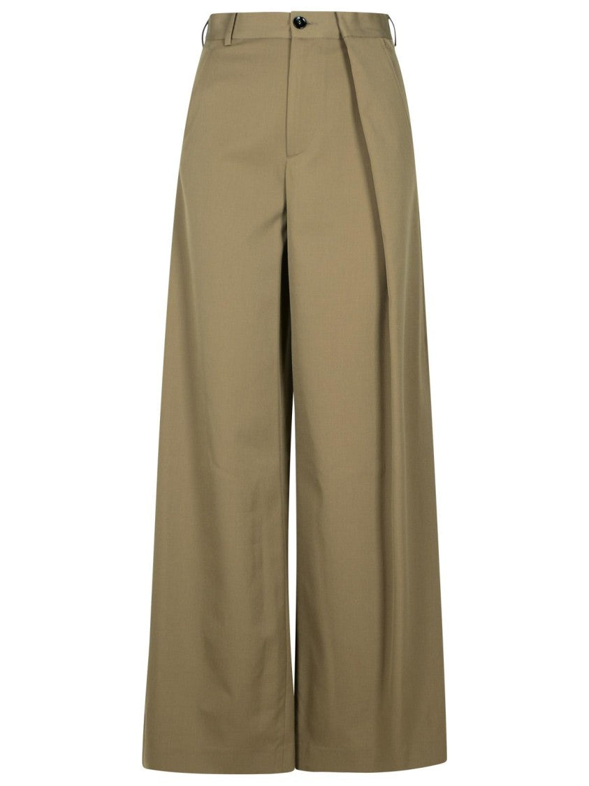 Mm6 By Maison Margiela Beige Polyester Blend Trousers