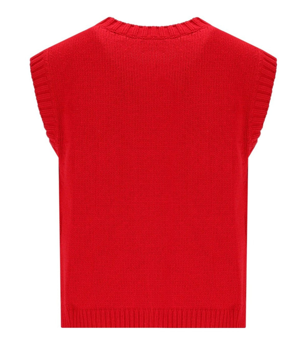 Max Mara Caprara Red Knitted Vest