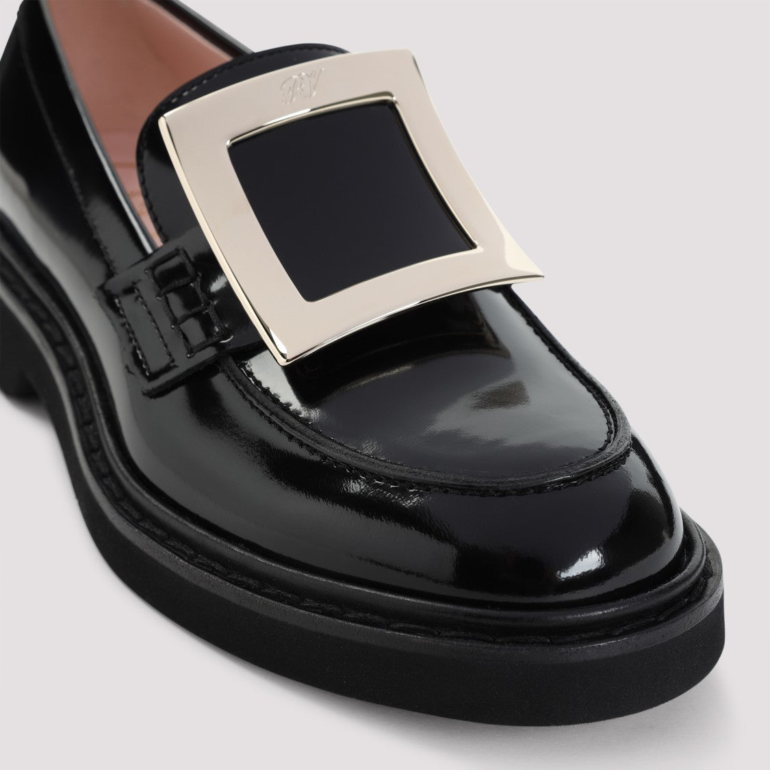 Roger Vivier Black Brushed Calf Leather Loafers