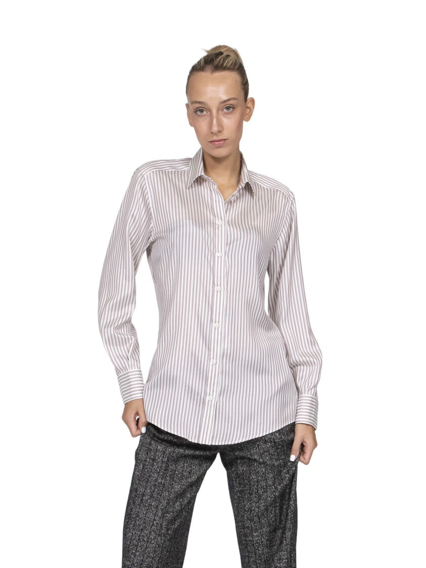 Dolce & Gabbana Vertical Striped Tailored Long-Sleeve Shirt