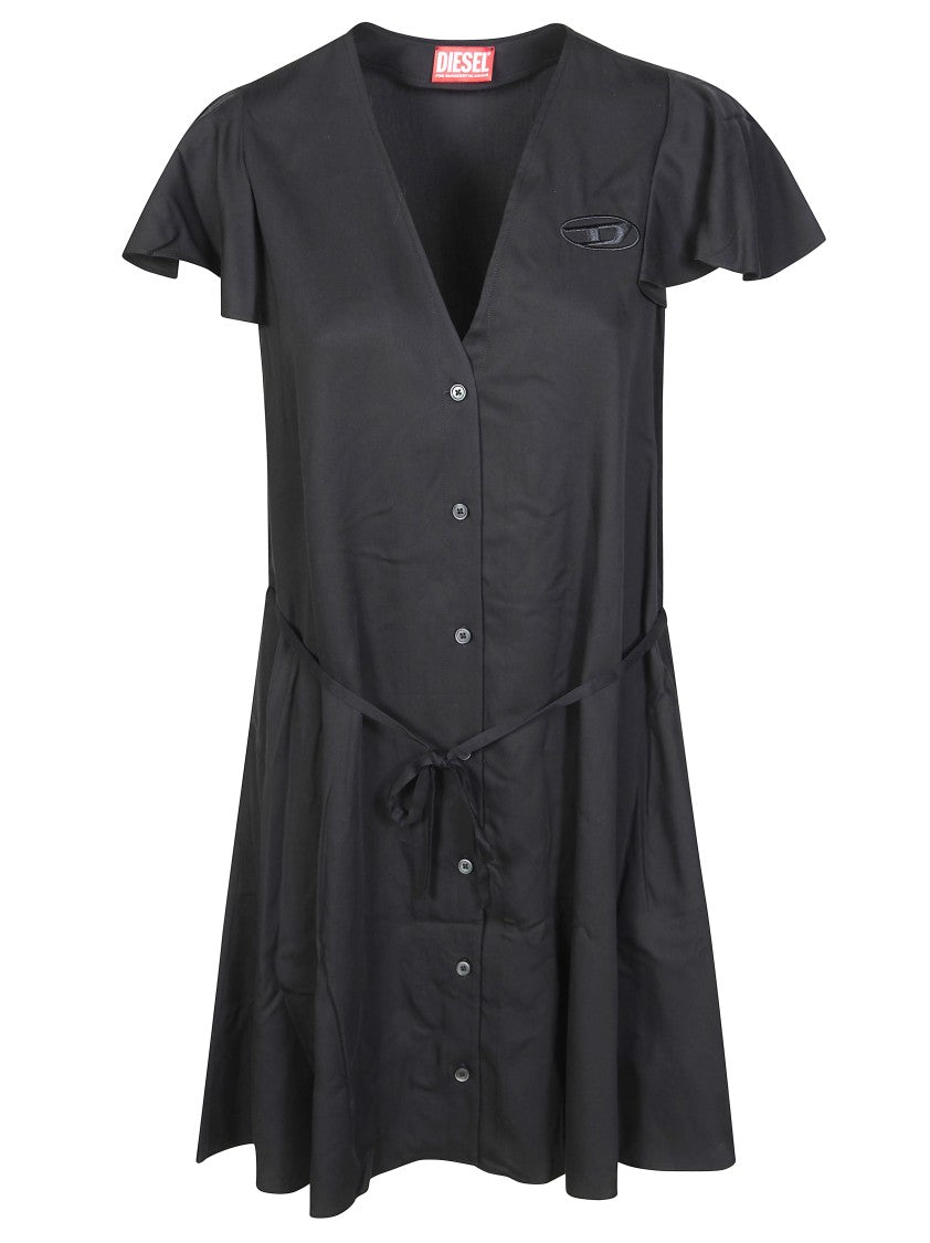Diesel Flutter Sleeves Tie Belt Dress