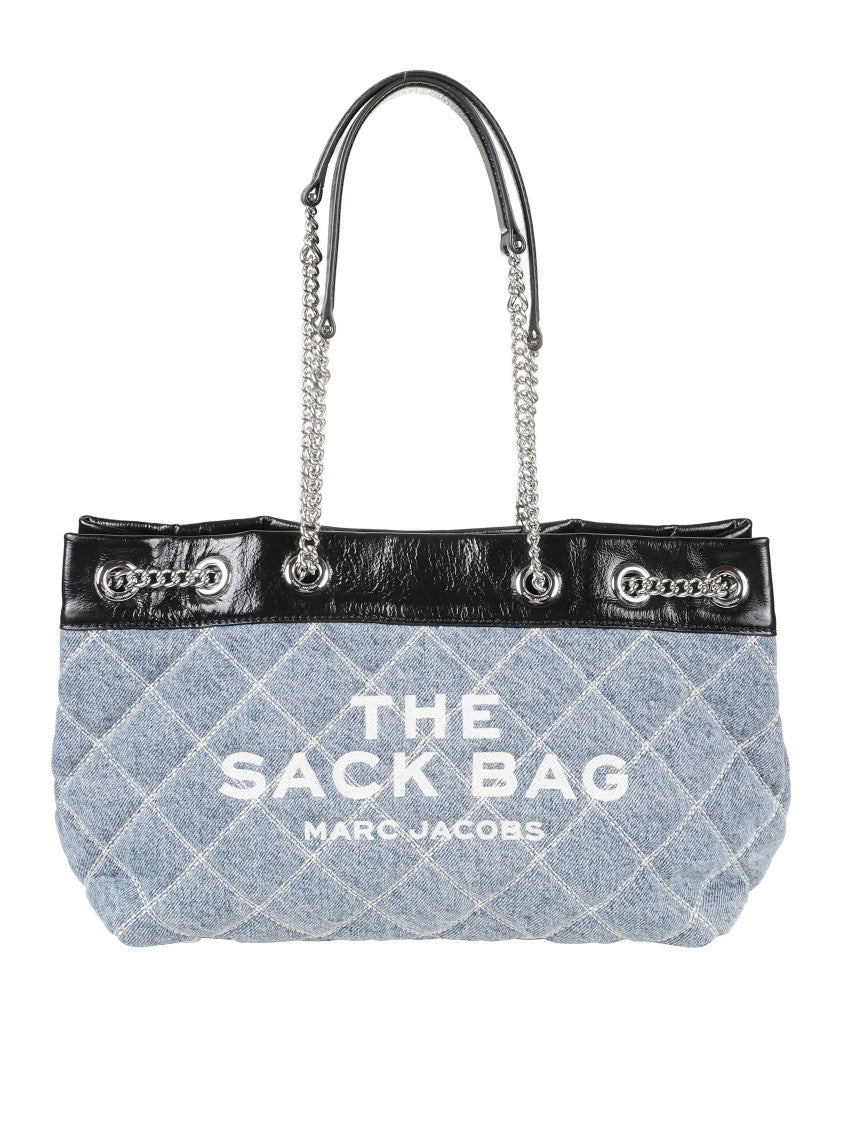 Marc Jacobs Quilted Beige Bag With Denim Texture