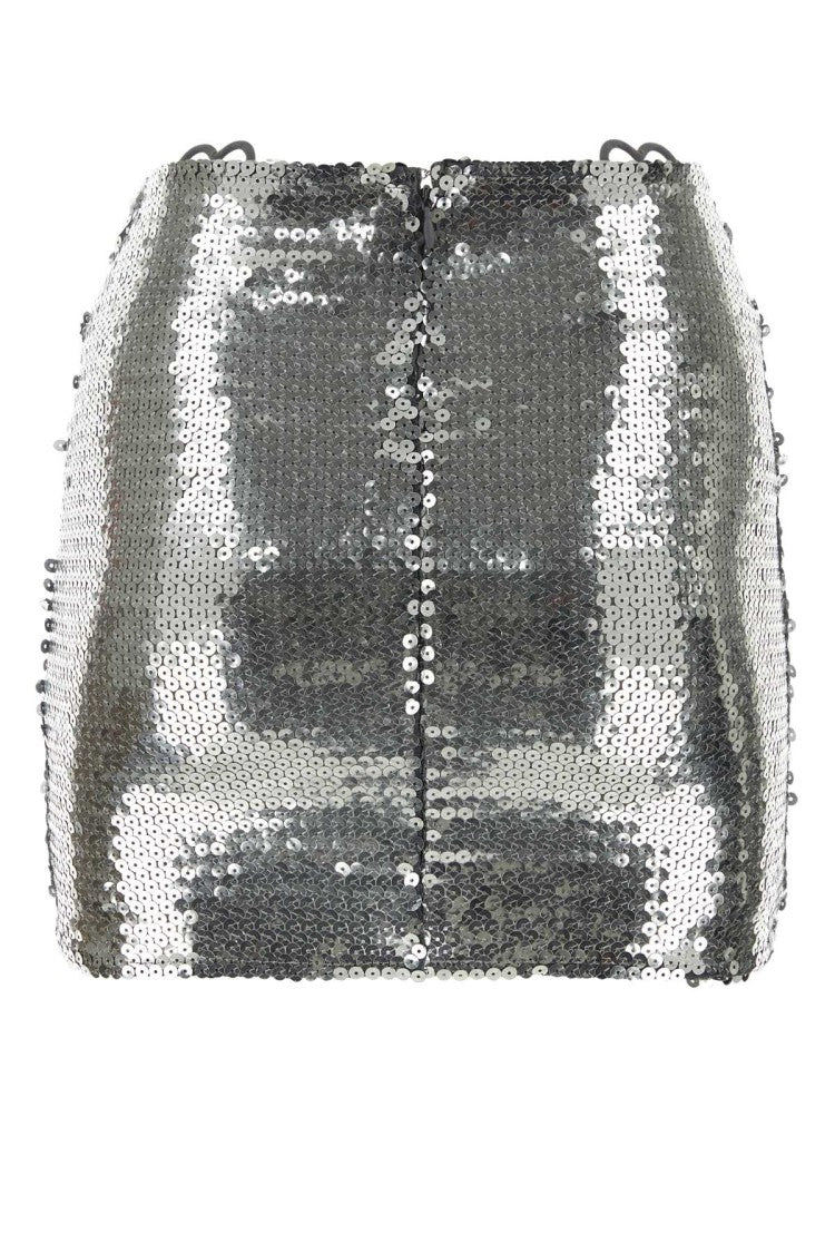 Nensi Dojaka Silver Sequins Mini Skirt