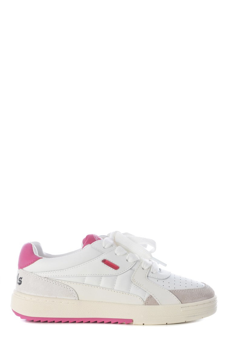 Palm Angels Fuchsia Palm University Leather Low-Top Sneakers