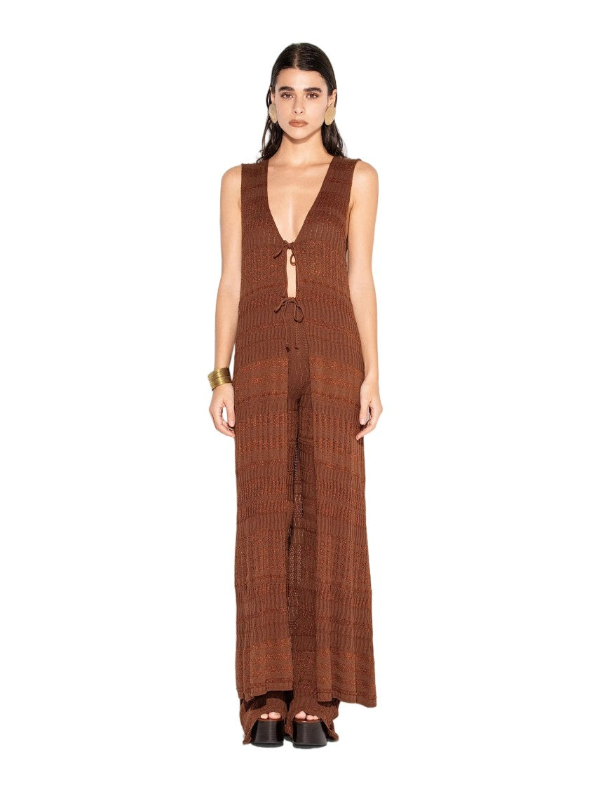 Akep Fluid V-Neck Long Knit Vest