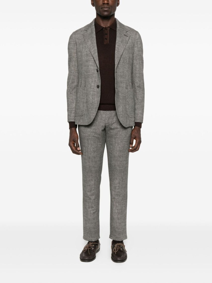 Circolo 1901 Textured Grey Checkered Tailored Blazer