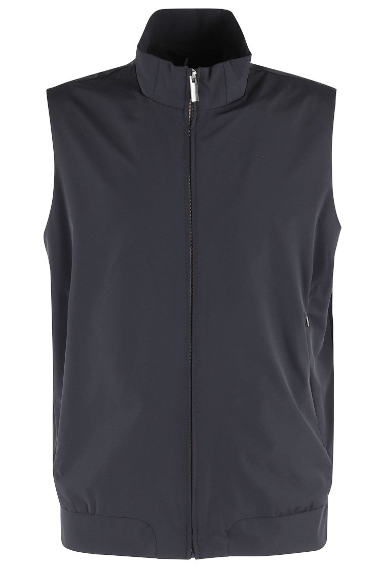 Rrd Blue Sleeveless Gilet With High Collar