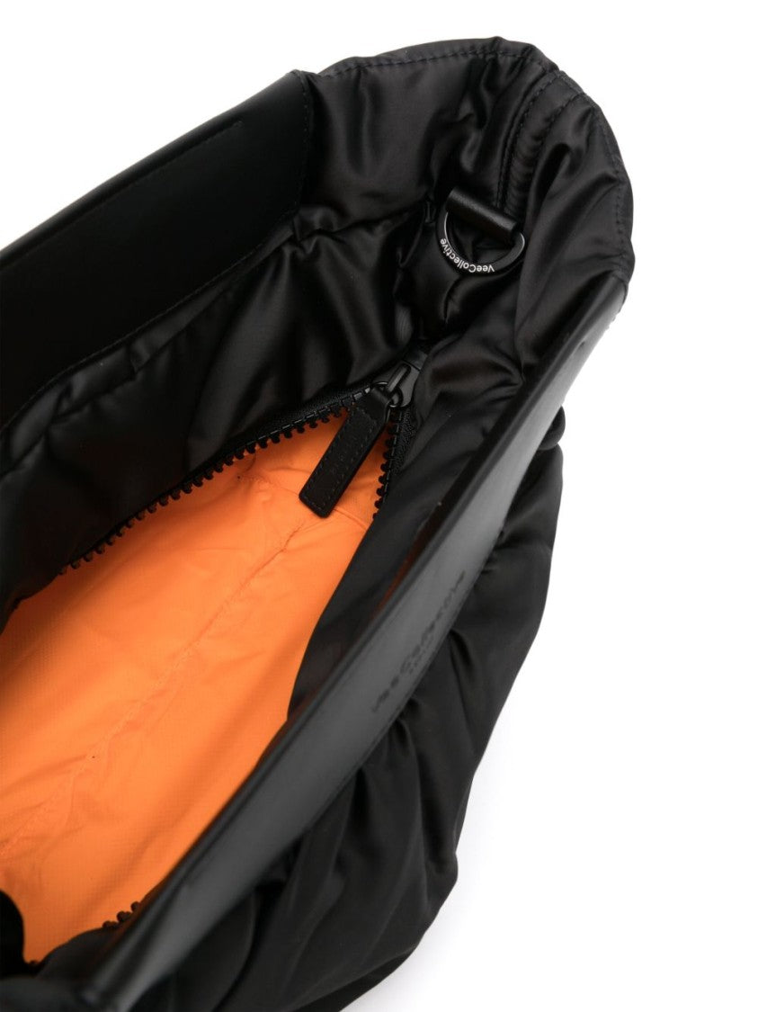 Veecollective Padded Black Clutch Bag With Adjustable Strap