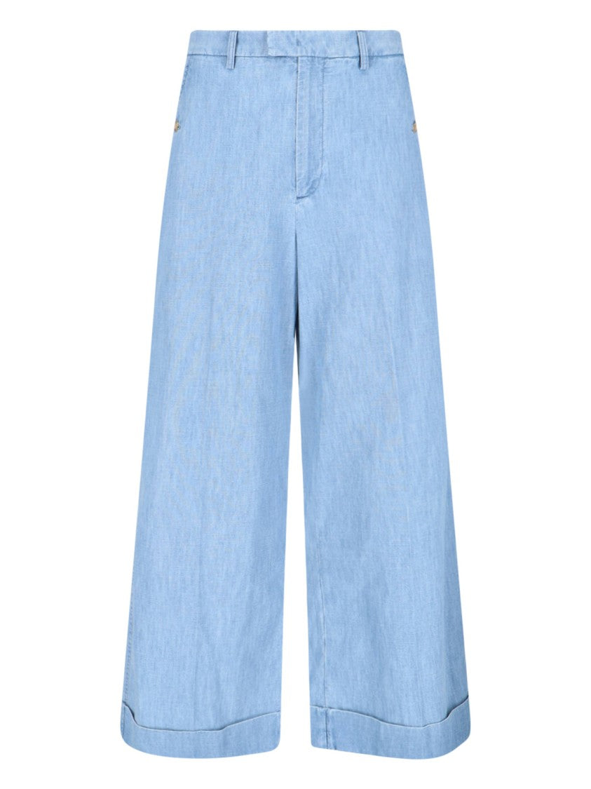 Valentino Wide Jeans - Light Blue Denim