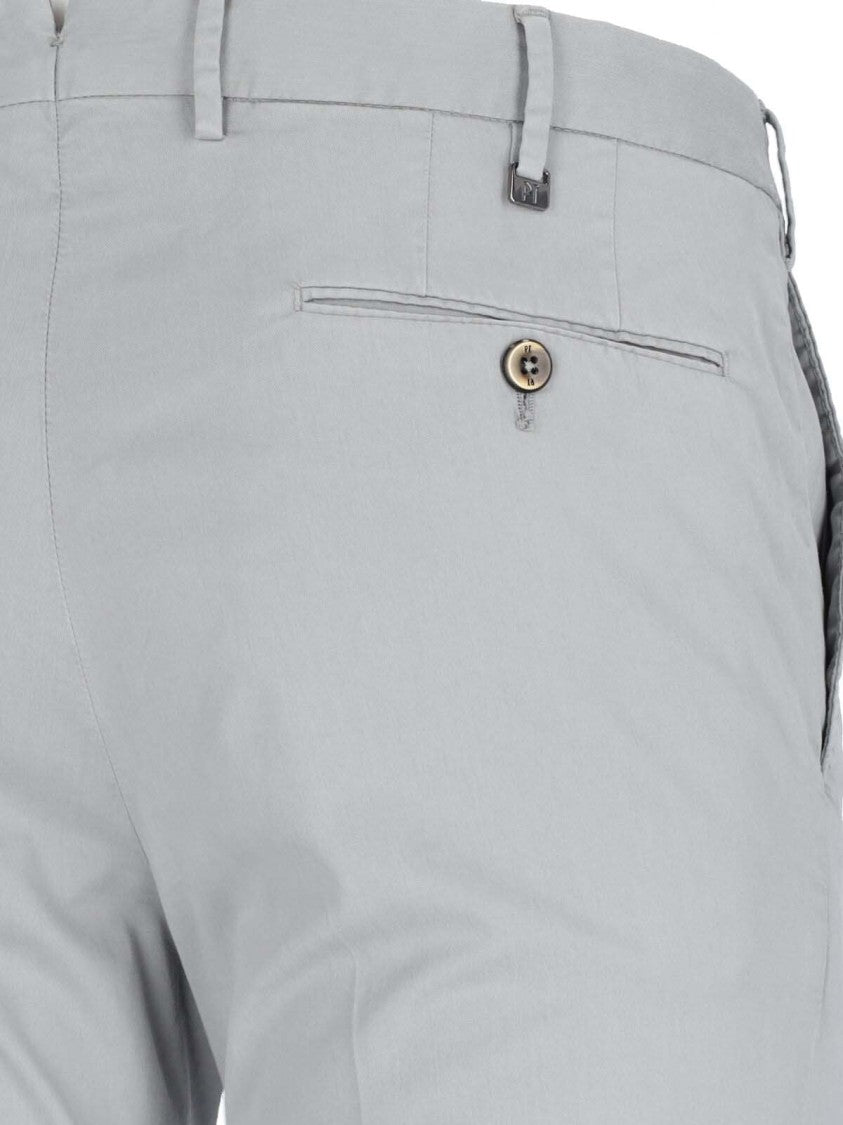 Pt Torino Superslim Grey Chinos With Straight Leg