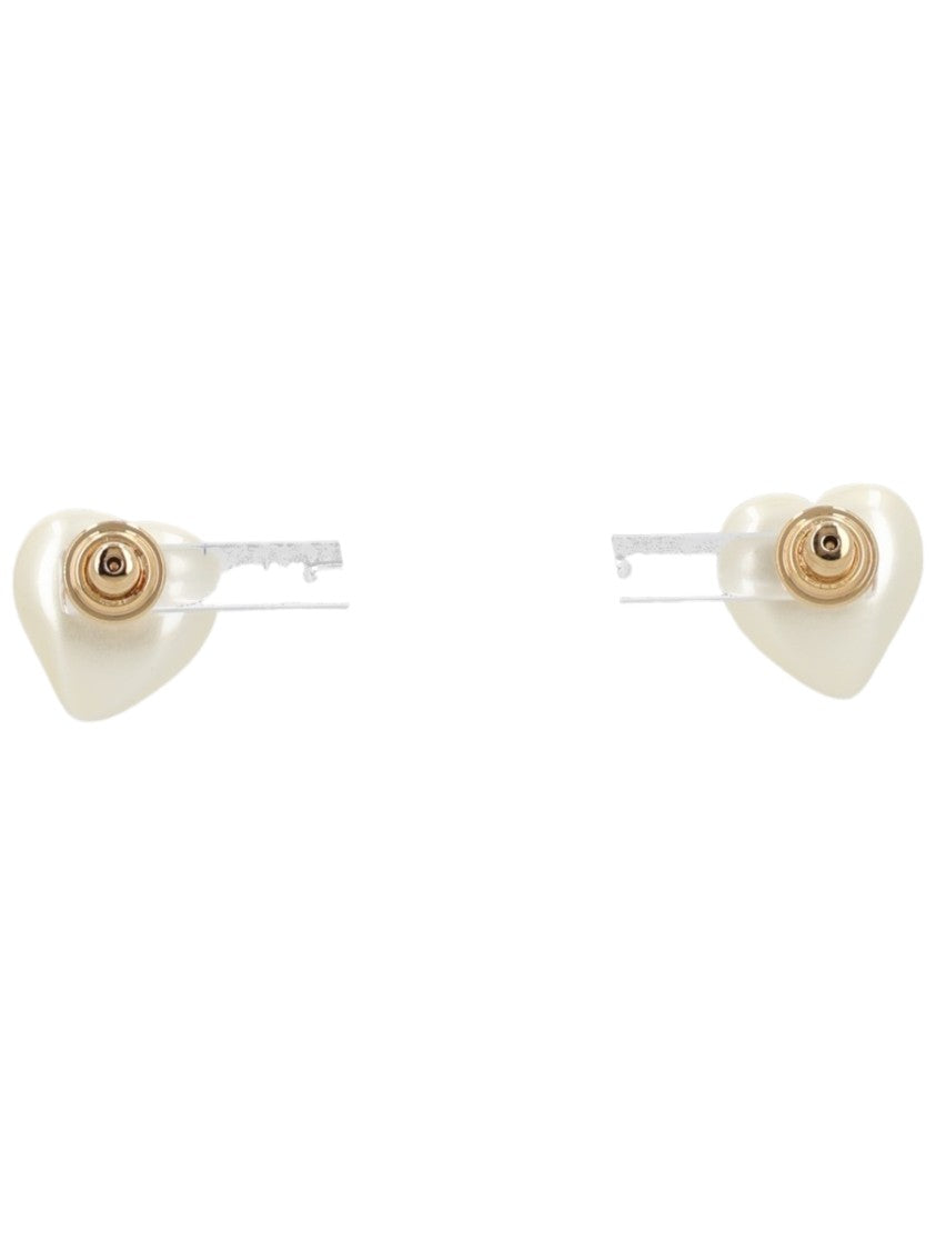 Valentino Garavani Gold Logo Heart Brass Earrings