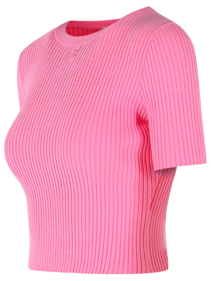 Courrèges Pink Viscose Blend T-Shirt