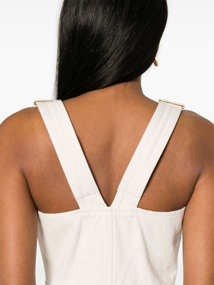 Patou Mid-Length Beige Cotton Denim Dress