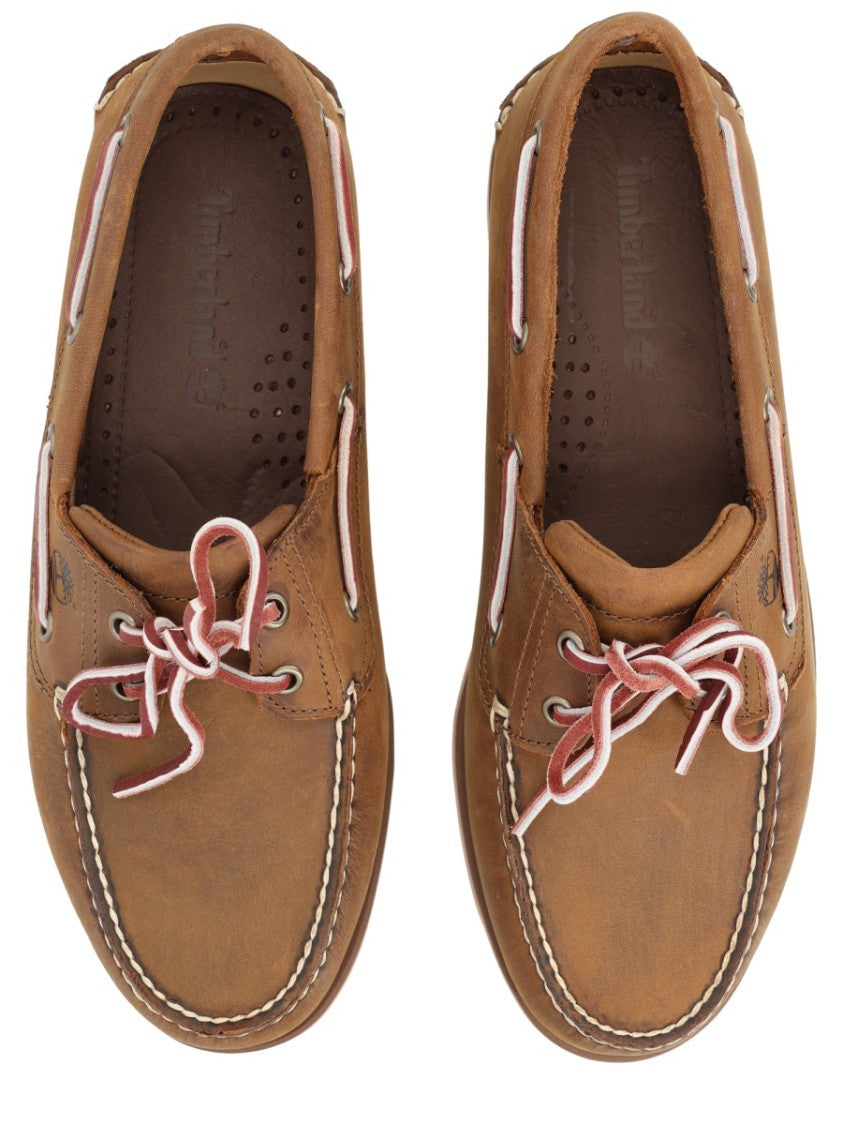 Timberland Natural Classic Boat White Stitching Loafers