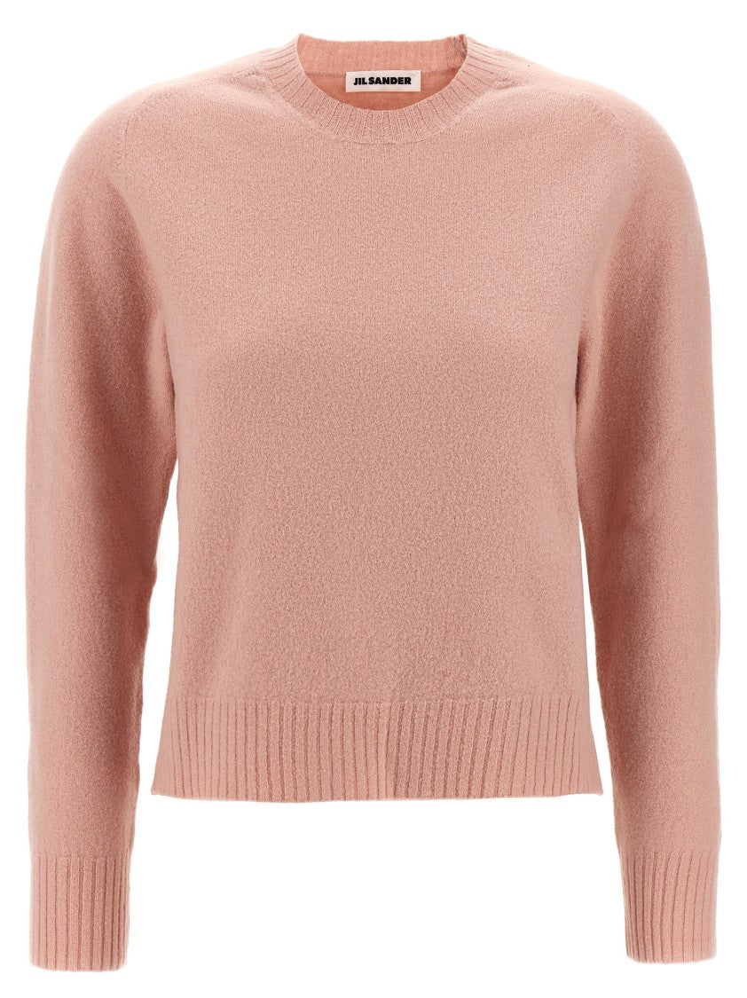 Jil Sander Classic Crew Neck Wool Sweater With Ribbed Detailing
