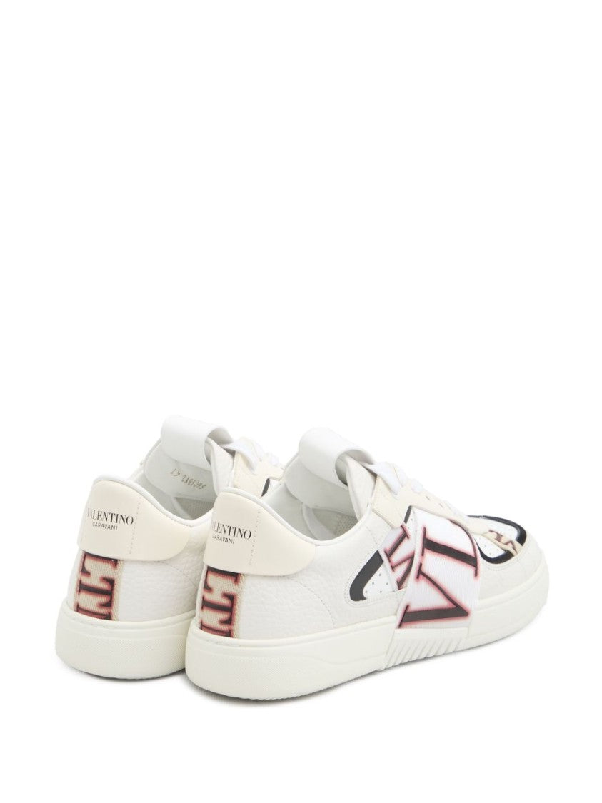 Valentino White Sneakers With Textured Detailing