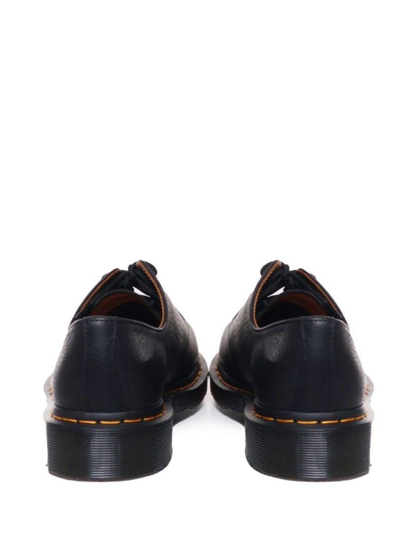 Dr. Martens Calf Leather Flats With Front Lace-Up And Round Toe