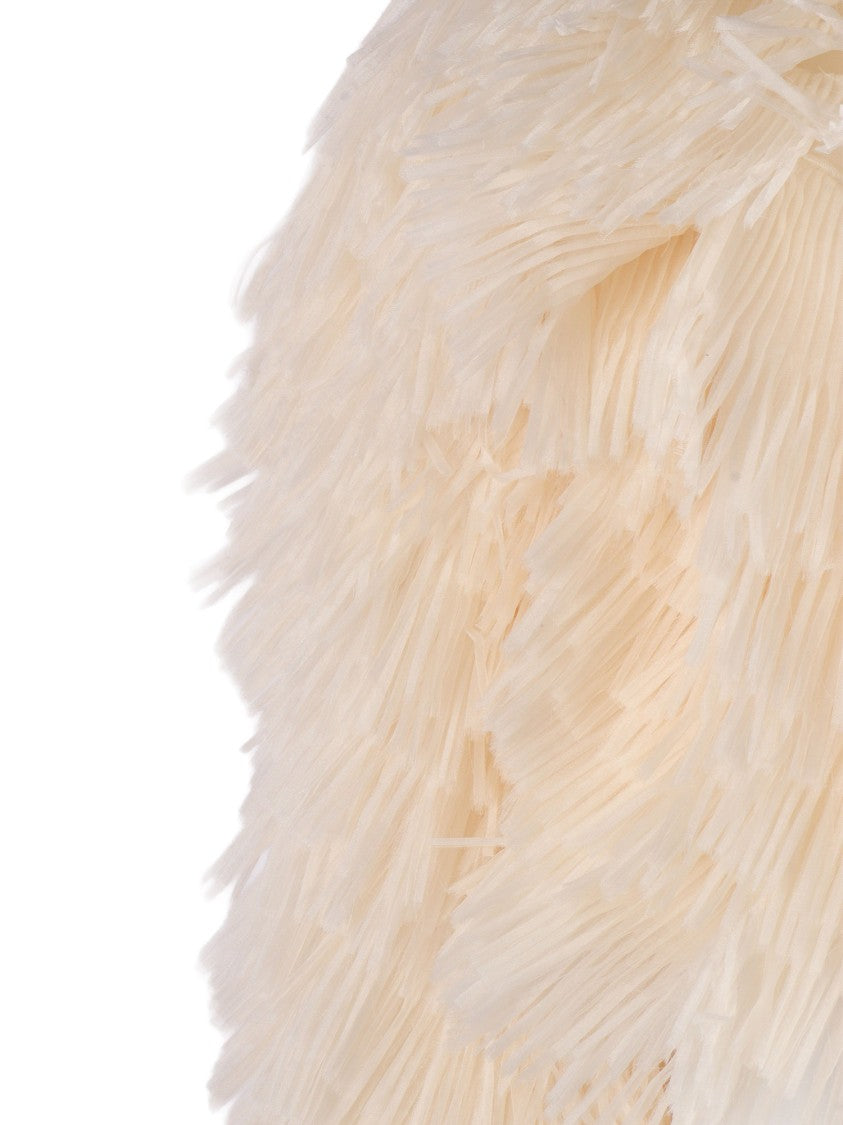 Elisabetta Franchi Textured Cropped Feather Design Jacket