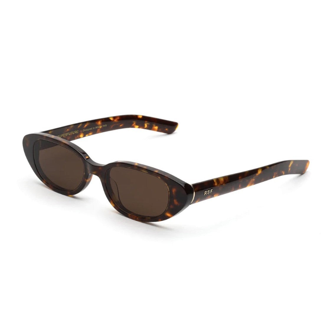 Retrosuperfuture Havana Vega Acetate Oval Sunglasses