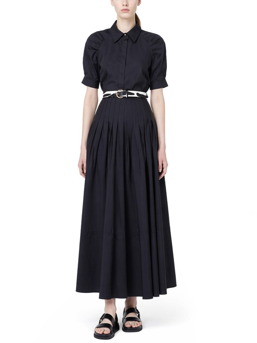 Max Mara High-Waisted Cotton Maxi Skirt With Subtle Pleats