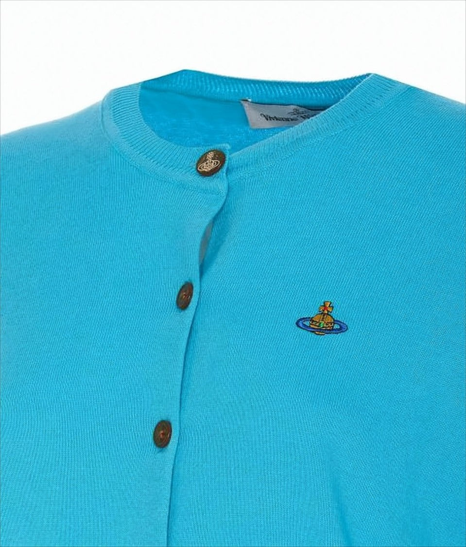 Vivienne Westwood Turquoise Knit Cardigan With Button-Down Front