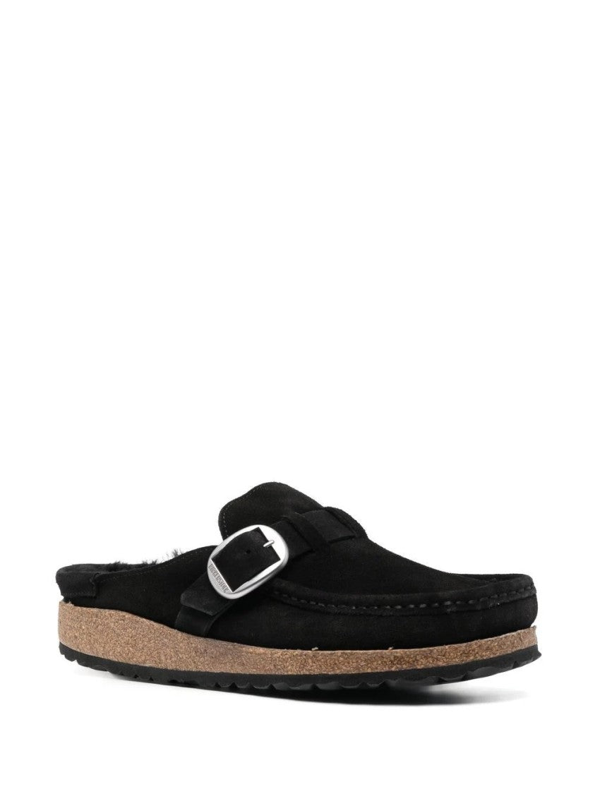 Birkenstock Black Buckley Shearling Suede Slip-On Shoes