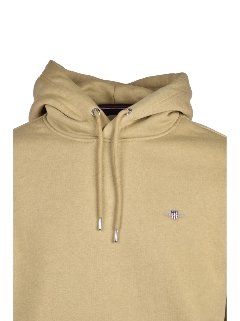 Gant Beige Brushed Interior Hooded Cotton-Blend Sweatshirt