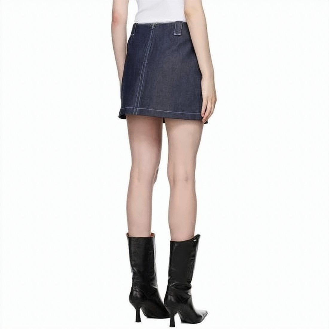 A.P.C. Dark Denim Mini Skirt With Structured Silhouette