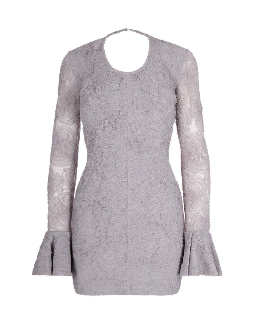 Rotate Gray Violet Frill Mesh Mini Dress