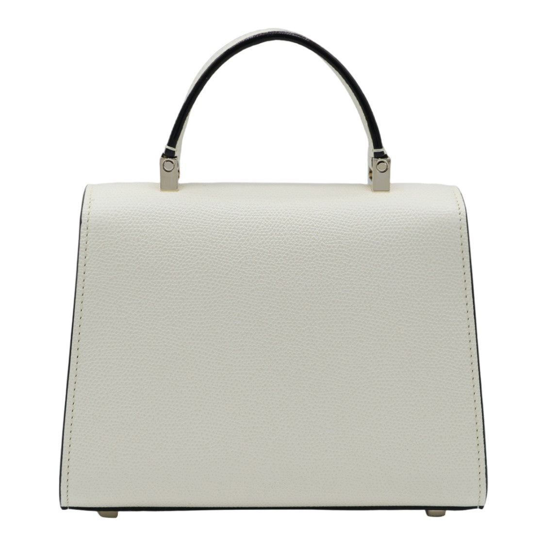 Valextra Structured Trapezoidal Metallic Clasp Handbag
