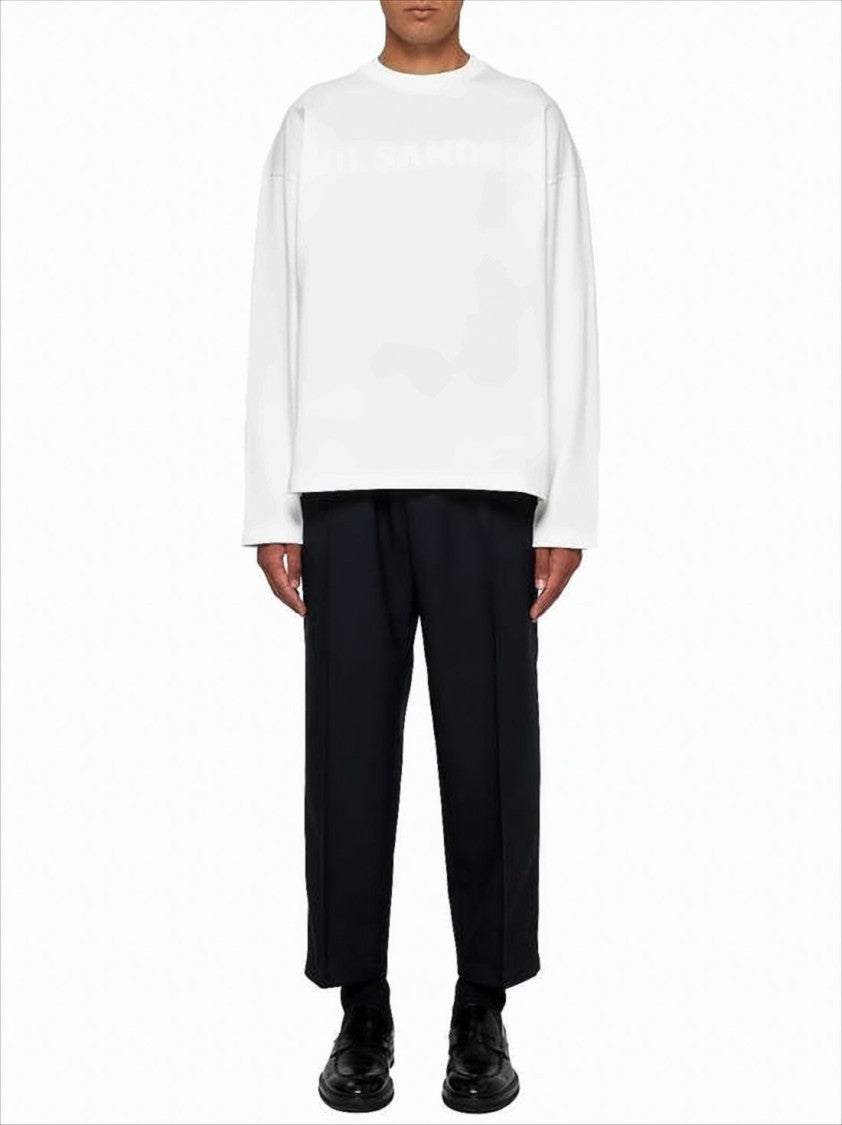 Jil Sander Long-Sleeve Cotton T-Shirt With Embossed Logo