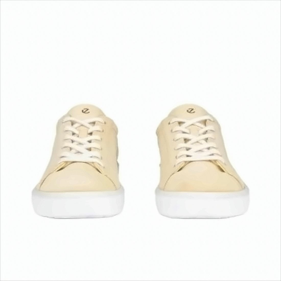 Ecco Minimalist Beige Leather Sneakers With Textured Sole