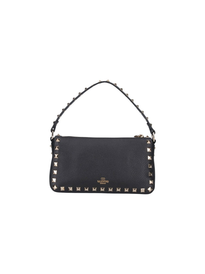 Valentino Peppering Pyramid Stud Leather Shoulder Bag