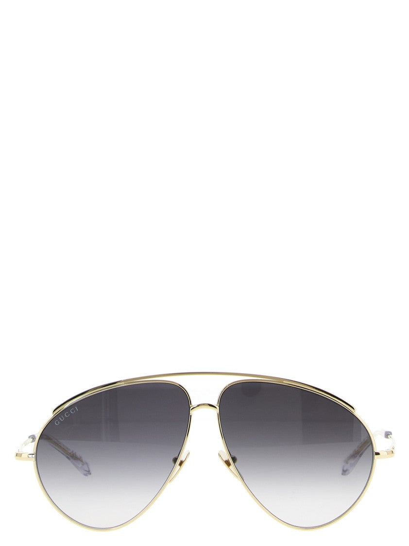 Gucci Gradient Lens Metal Aviator Sunglasses