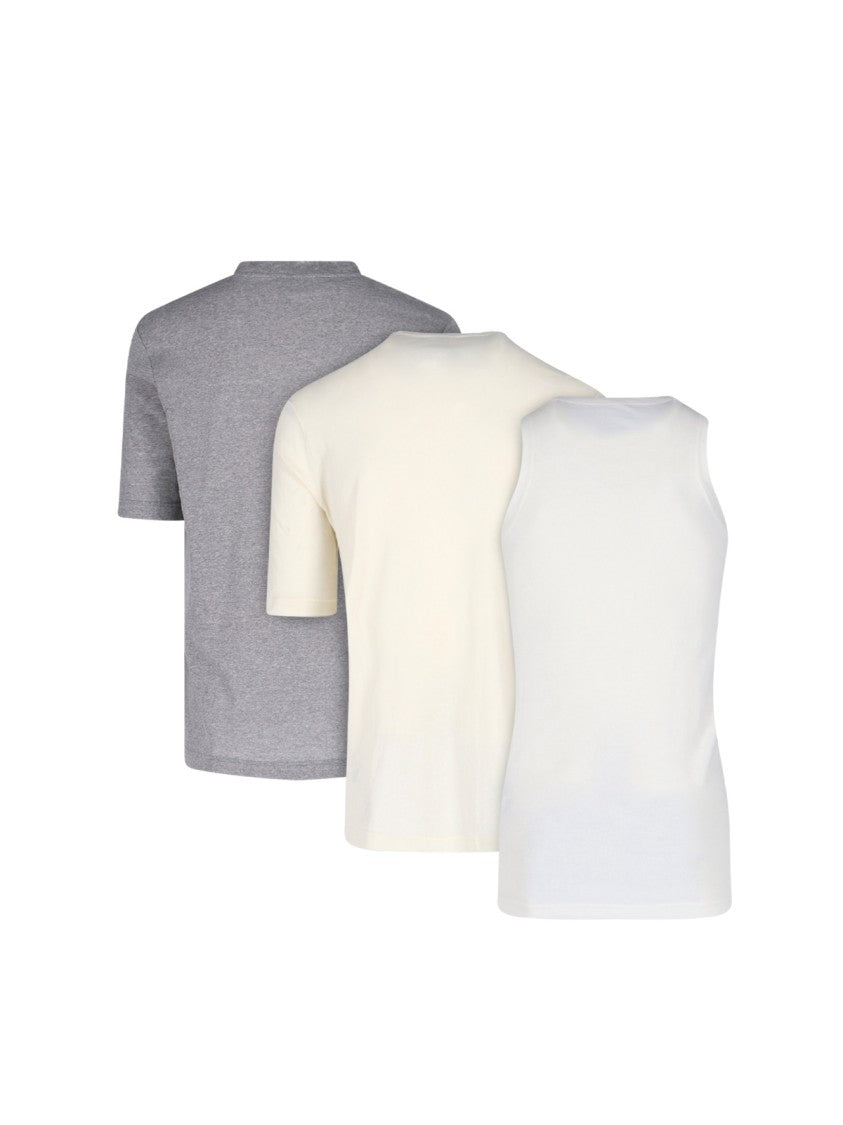 Jil Sander Set of Two Cotton T-shirts and White Tank Top