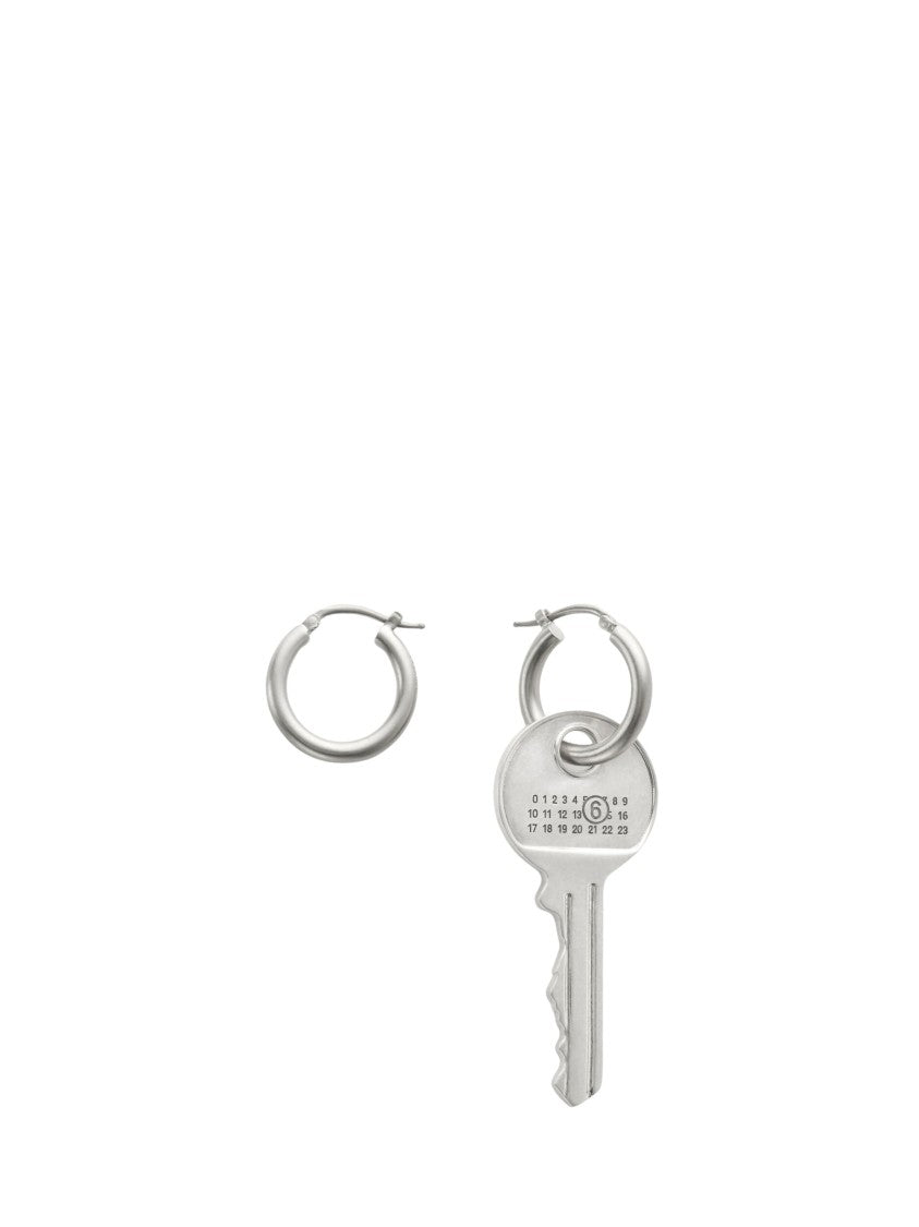 Mm6 By Maison Margiela Silver Numeric Logo Brass Earrings