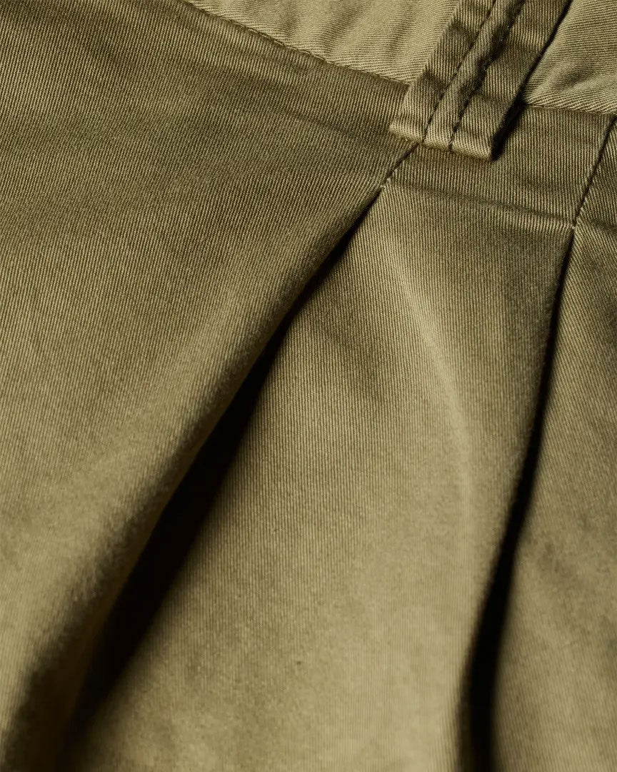 Paul Smith Wide-Leg Cropped Khaki Trousers With Elasticated Waist