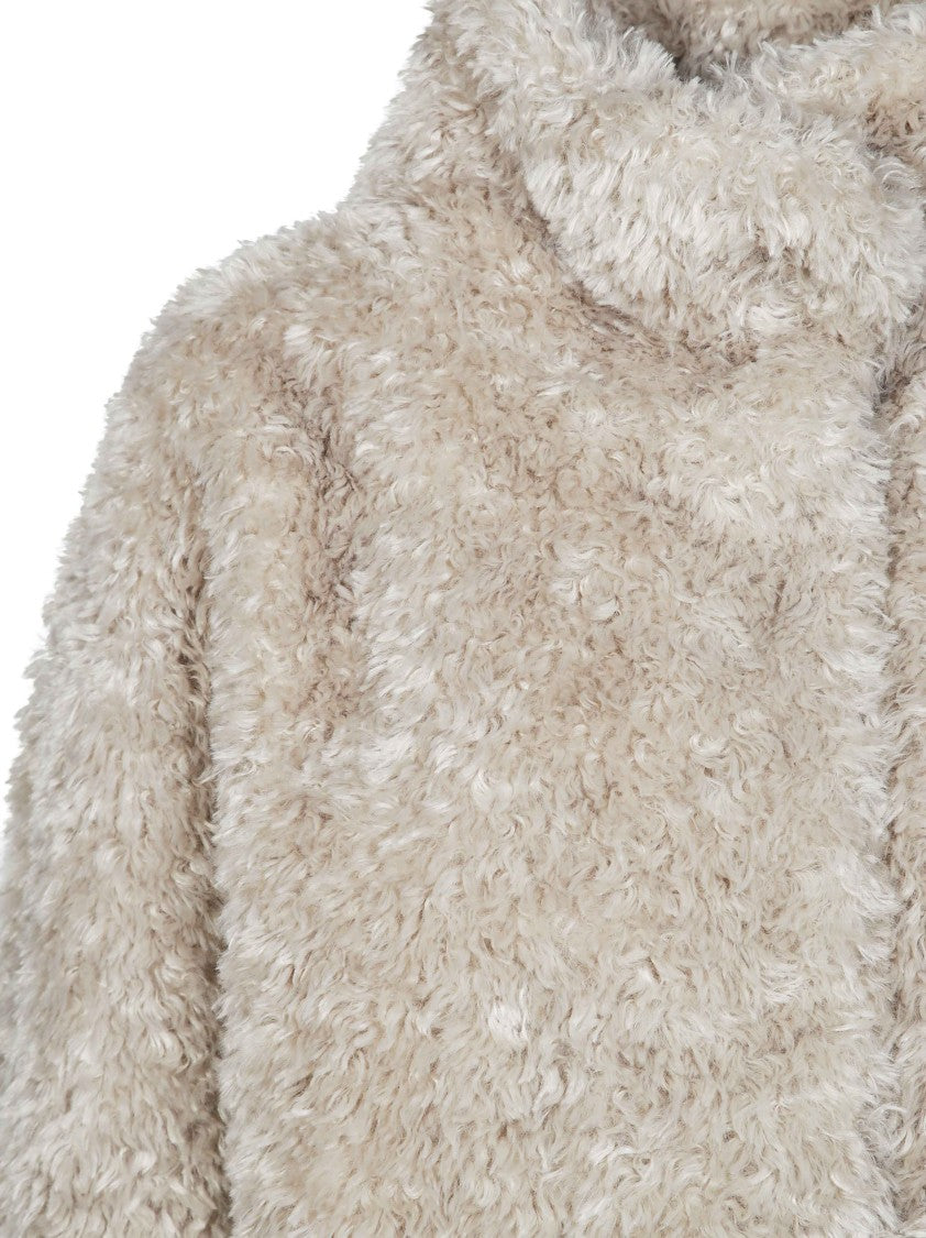 Herno Faux Fur High-Collar Short Coat