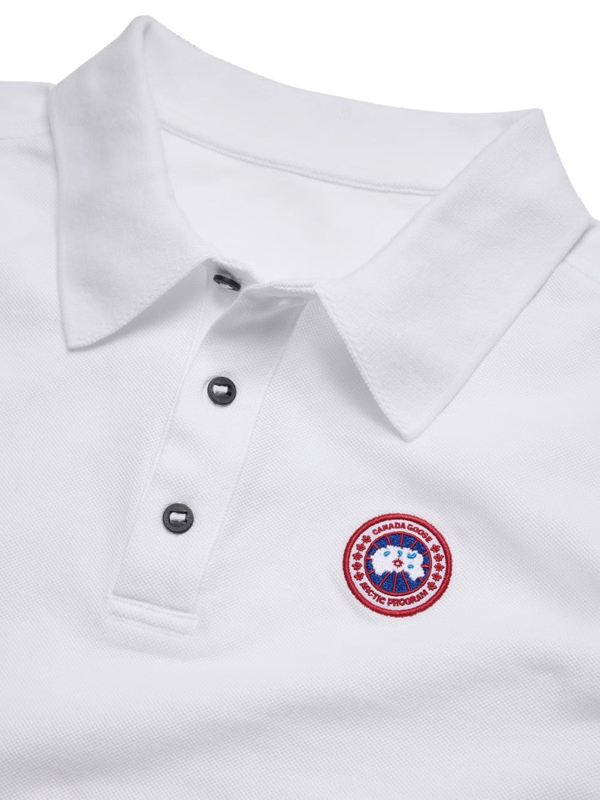 Canada Goose White Polo Shirt With Traditional Collar