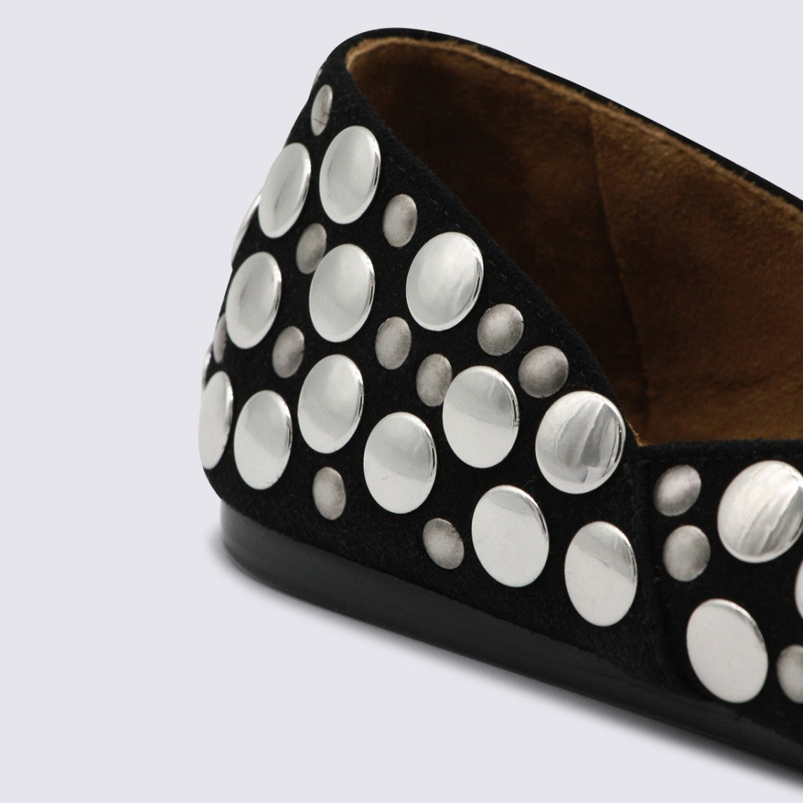 Khaite Black Leather Flats