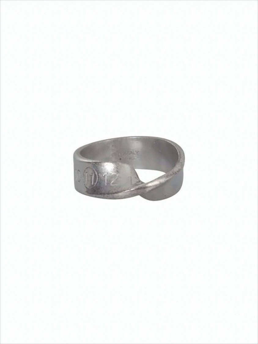 Maison Margiela Twisted Silver-Toned Ring With Engraved Details