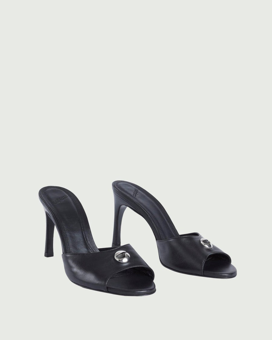 Coperni Open-Toe Black Lamb Leather Mules