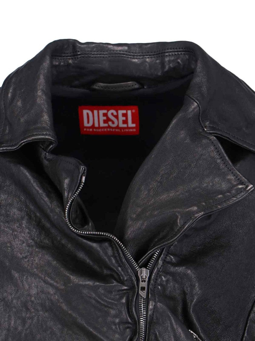 Diesel L-Oys Leather Jacket – Black