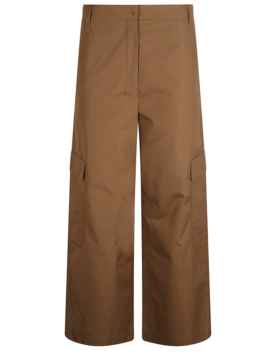 Max Mara Wide-Leg Brown Trousers With Clean Waistband