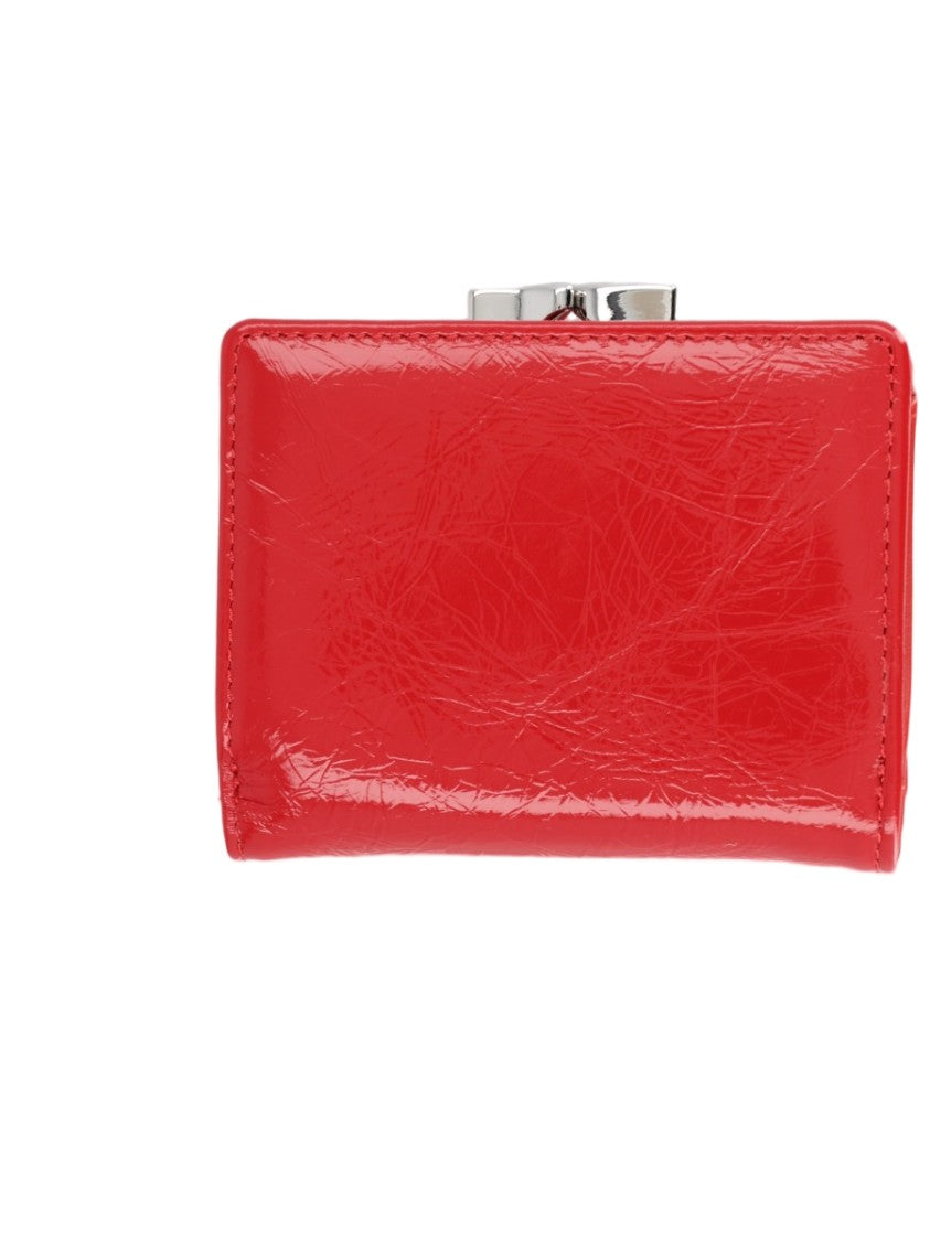 Vivienne Westwood Glossy Red Calfskin Leather Wallet